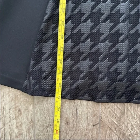 EUC Piperlime Houndstooth Faux Leather Black Dress Size 2 - Picture 6 of 11